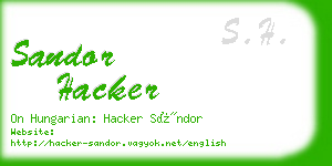 sandor hacker business card